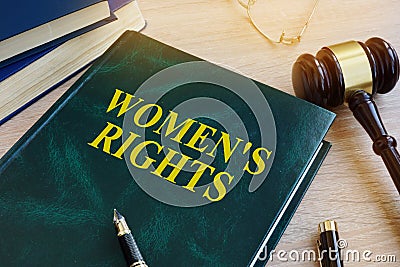 Book with name Women`s rights. Gender Equality concept. Stock Photo