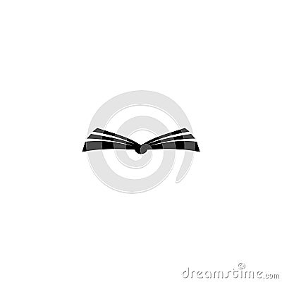 Book pages glyph icon. Open book flat sign icon isolated on white background Vector Illustration