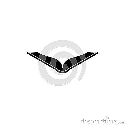Book pages glyph icon. Open book flat sign icon isolated on white background Vector Illustration