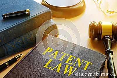 Book about Patent Law. Copyright concept. Stock Photo