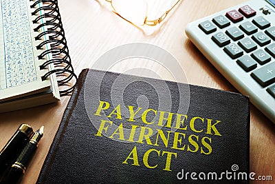 Book about Paycheck Fairness Act. Stock Photo