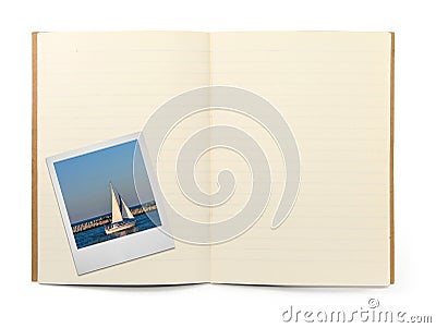 Book and photo frame Stock Photo