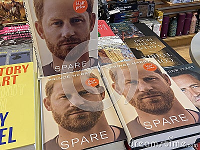 Book by Prince Harry, Duke of Sussex memoir titled ‘Spare’ went on sale Editorial Stock Photo