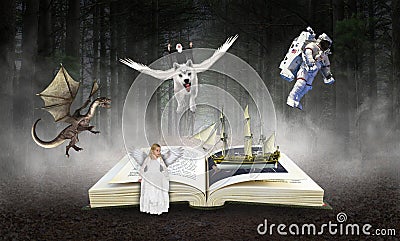 Book, Reading, Imagination, Storybook, Stories Stock Photo