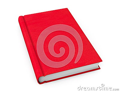 Book with red blank cover Stock Photo