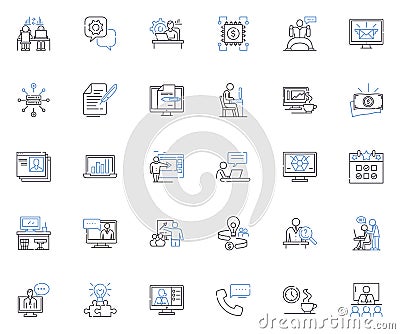 Book release line icons collection. Publishing, Launch, Debut, Release, Unveiling, Introduction, Arrival vector and Vector Illustration