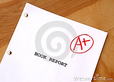 A+ Book Report Stock Photo