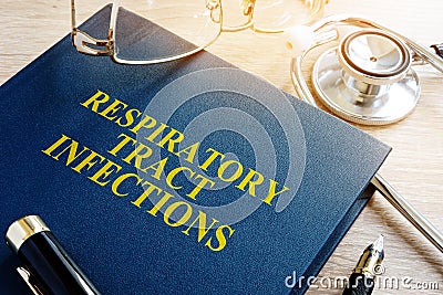 Book about Respiratory tract infections. Stock Photo