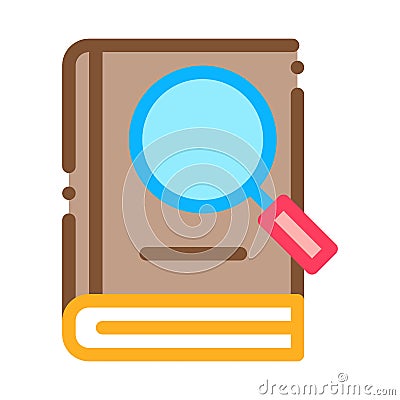 Book Search Study Icon Vector Outline Illustration Vector Illustration