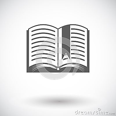 Book. Single flat icon. Vector Illustration