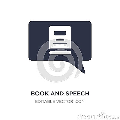 book and speech bubble icon on white background. Simple element illustration from Web concept Vector Illustration