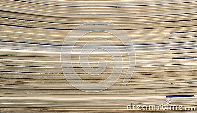 Book Stack Texture Background, Old Magazine Edges Stock Photo