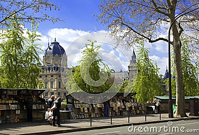 Book stalls along the Seine, Paris, France Editorial Stock Photo