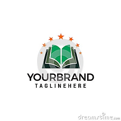Book star logo design concept template Vector Illustration
