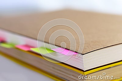 book and stick note Stock Photo