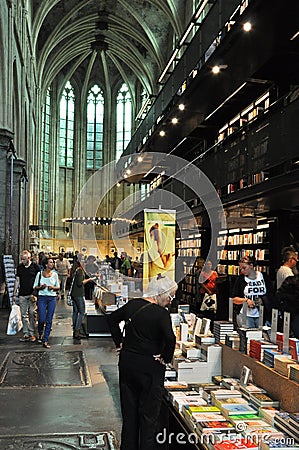 Book store in an ancient church Editorial Stock Photo