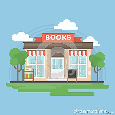 Book store building. Vector Illustration