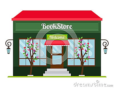 Book store facade icon Vector Illustration