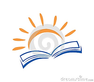 Book and sun logo icon vector.Education logo. Vector Illustration