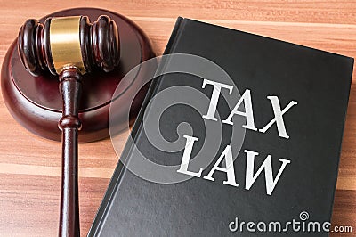 Book with tax laws. Justice and legislation concept Stock Photo