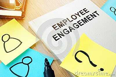 Book with title Employee engagement. Stock Photo