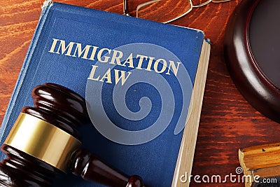 Book with title immigration law Stock Photo