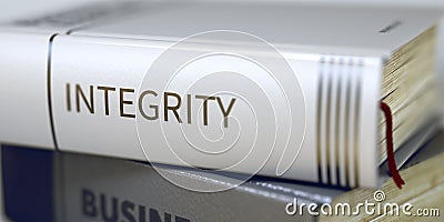 Book Title of Integrity. 3D. Stock Photo