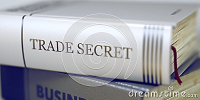 Book Title on the Spine - Trade Secret. 3D. Stock Photo