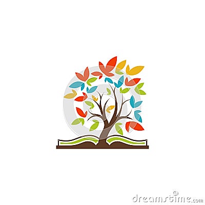 Book tree logo Vector Illustration