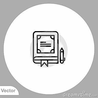 Book vector icon sign symbol Vector Illustration