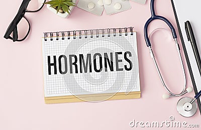 Book with words hormonal imbalance Stock Photo