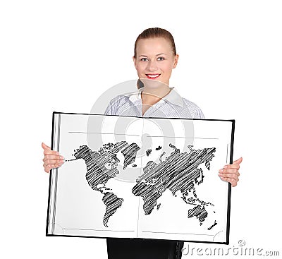 Book with world map Stock Photo