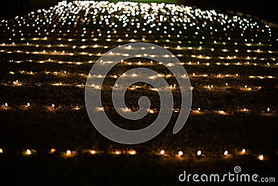 Bookeh Background of lights on ground Stock Photo