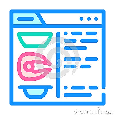 booking airline food on website color icon vector illustration Vector Illustration