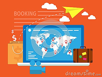 Booking online Vector Illustration