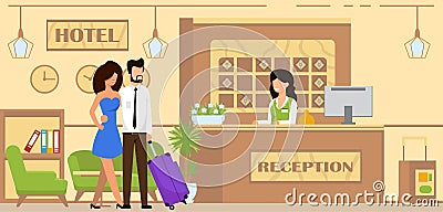 Booking service and accommodation cartoon flat. Vector Illustration