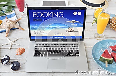 Booking Ticket Online Reservation Travel Flight Concept Stock Photo