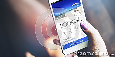 Booking Ticket Online Reservation Travel Flight Concept Stock Photo