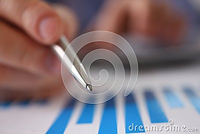 Bookkeeper do Investment Math Using Chart Graph Stock Photo