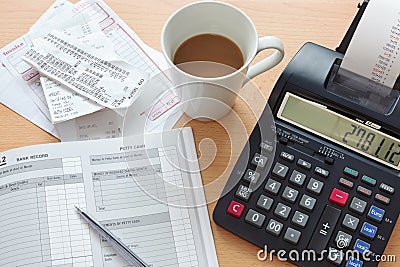 Bookkeeping sales ledger Stock Photo