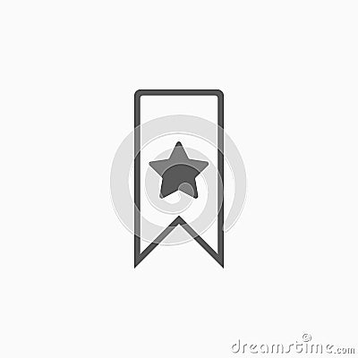 Bookmark icon, guidebook, read, star, badge Vector Illustration