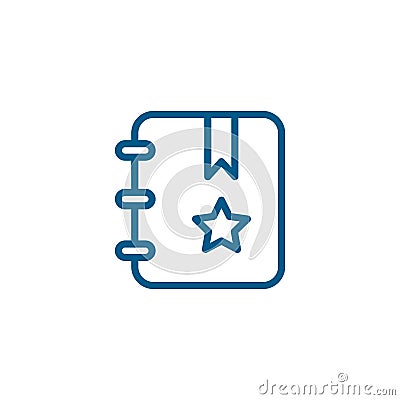 Bookmark Line Blue Icon On White Background. Blue Flat Style Vector Illustration Vector Illustration