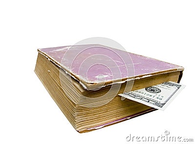 Bookmark from money Stock Photo