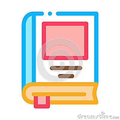 Bookmarked book icon vector outline illustration Vector Illustration