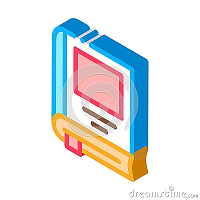 Bookmarked book isometric icon vector illustration Vector Illustration