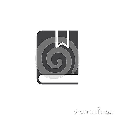 Bookmarked book vector icon Vector Illustration