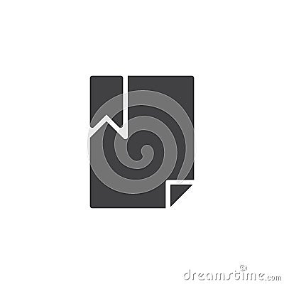 Bookmarked file document vector icon Vector Illustration