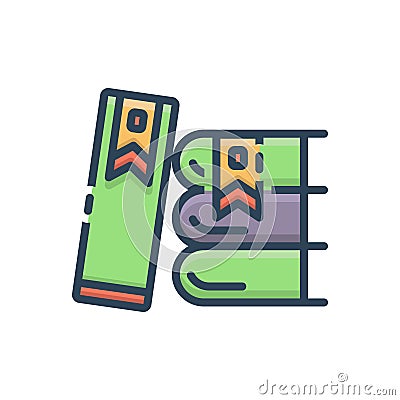 Color illustration icon for Bookmarking, banner and design Cartoon Illustration