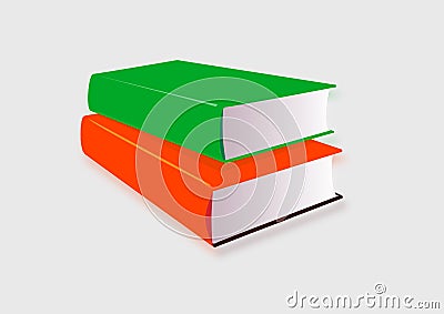 Pair of books on white background Cartoon Illustration