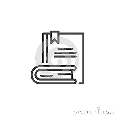 Books with bookmark outline icon Vector Illustration